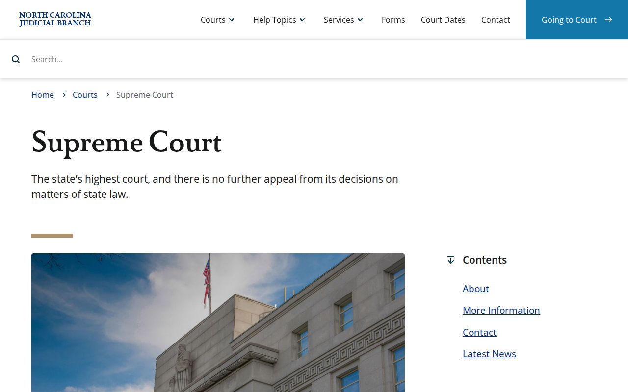 Supreme Court in the North Carolina court system