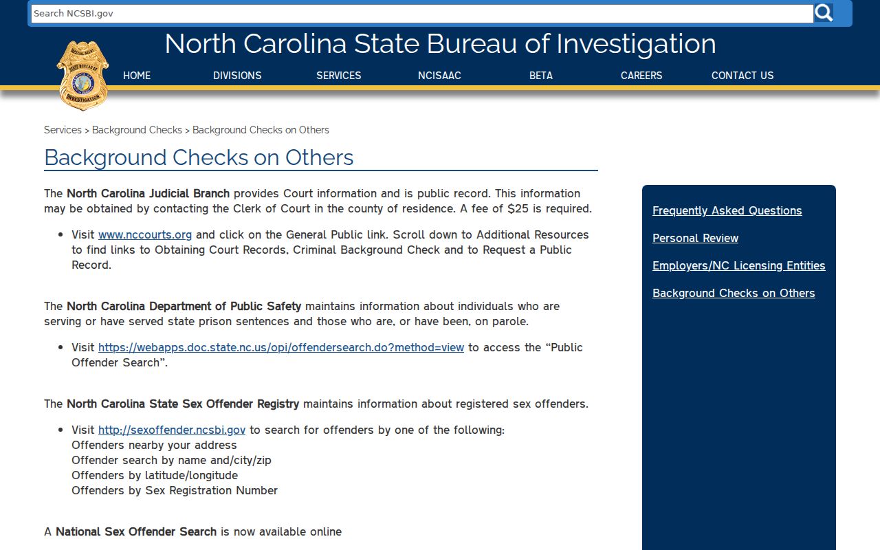 North Carolina criminal records background check options