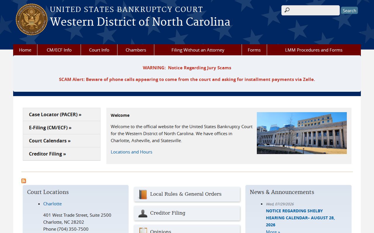 North Carolina probate records and Western District bankruptcy court