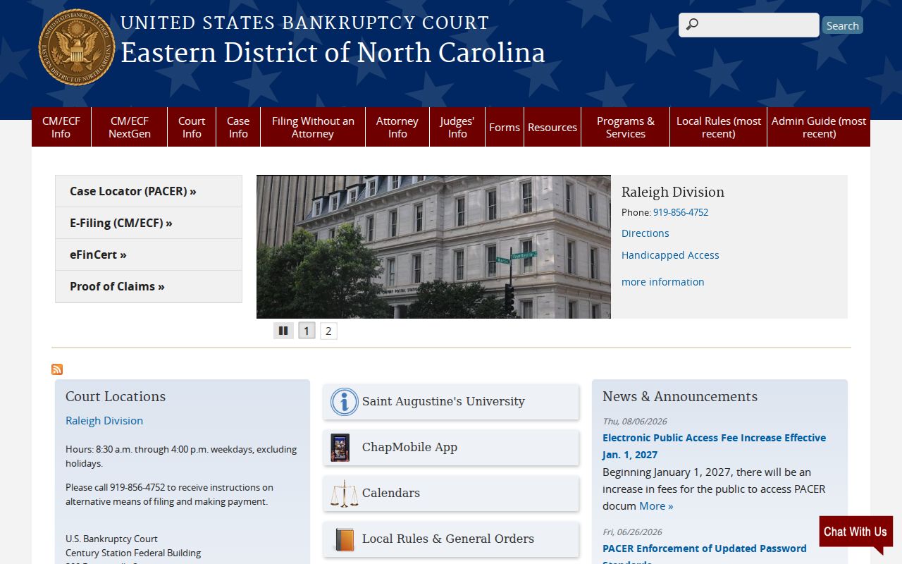 North Carolina probate records and Eastern District bankruptcy court