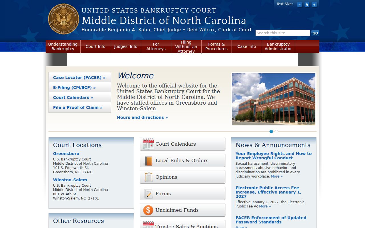 North Carolina probate records and Middle District bankruptcy court