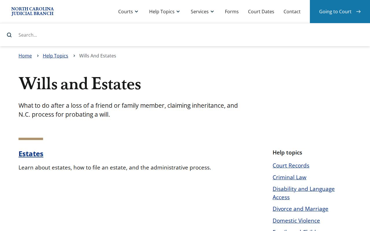 North Carolina probate records wills and estates resource