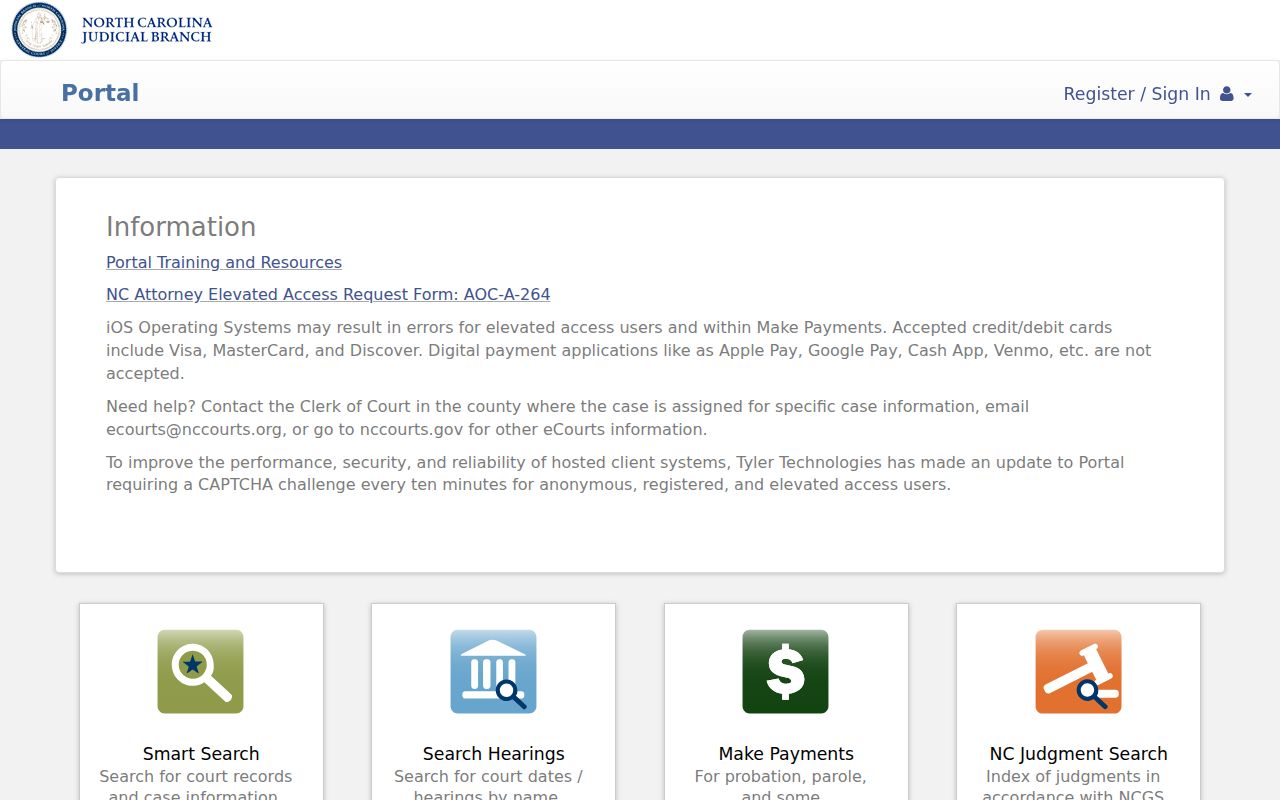 North Carolina warrant records eCourts Portal case clues